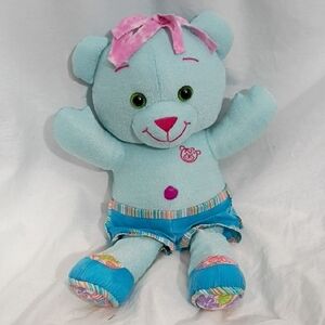 EUC Vintage 2005 Plush Doodle Bear GIRL Light Blue Play Along With Shorts